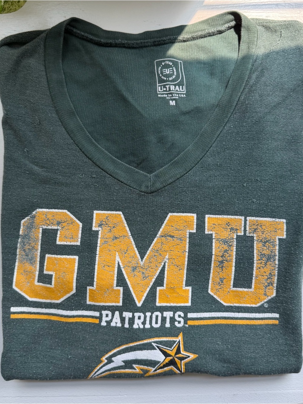 U-trau George Mason University v-neck lightweight sweatshirt— long sleeve